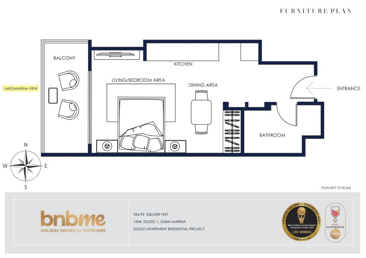 Bnbmehomes - Beautiful Lake View Studio Near Marina - 1504 Dubai Exterior foto